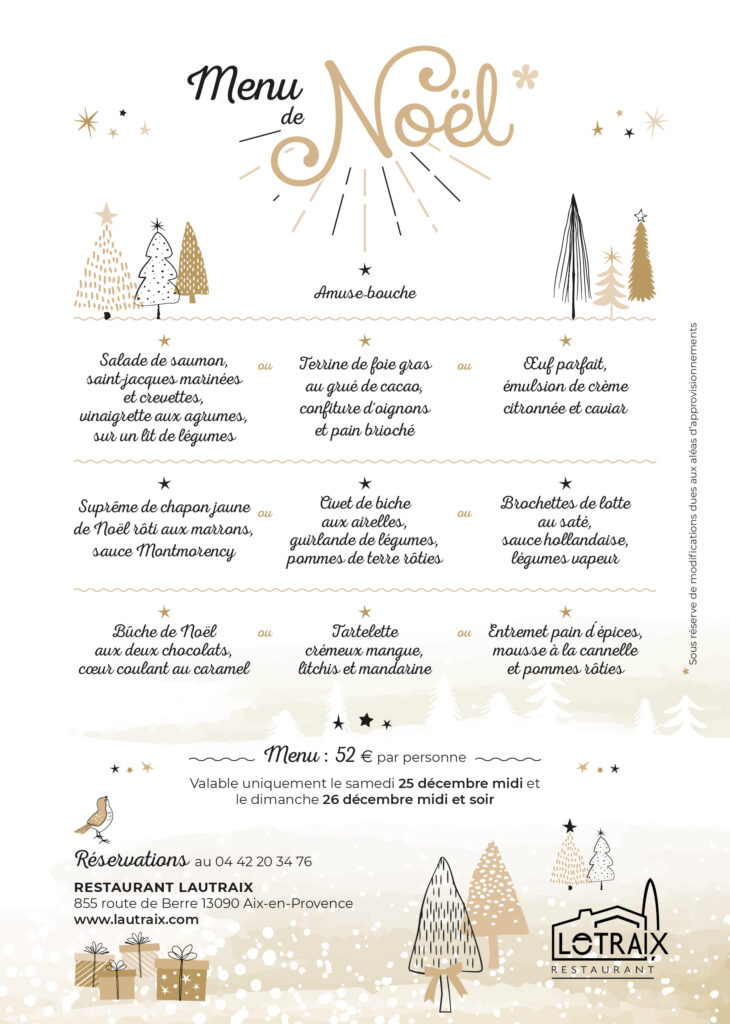 Menu de Noël – LAUTRAIX